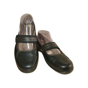 Clarks Active Air Womens 7.5M Geraldine Black Pebbled Leather Mary Janes 81539